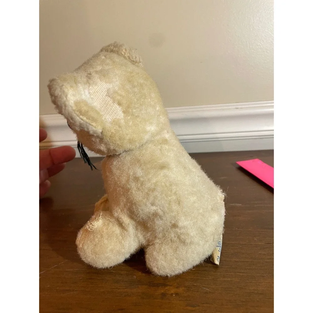 Vintage Knickerbocker Animals of Distinction Wind Up Plush Cat Blue Eyes Cream